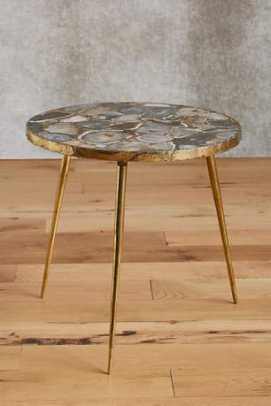 High-end end table from Anthropologie. Undeniably beautiful and unique. Agate End Table $498.00